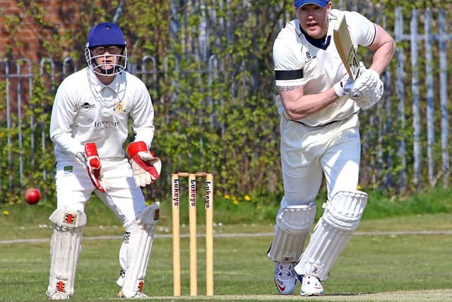 Andrew Flintoff in action for St Annes against Morecambe
(photo:Tony North)