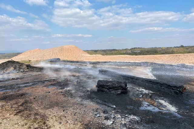 The aftermath of the fire at Clayton Hall landfll site over the weekend (image: Lancashire Fire and Rescue Service)