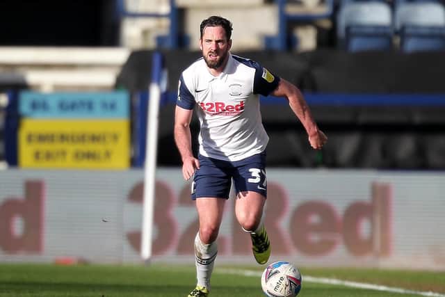 Greg Cunningham in action for PNE at Deepdale