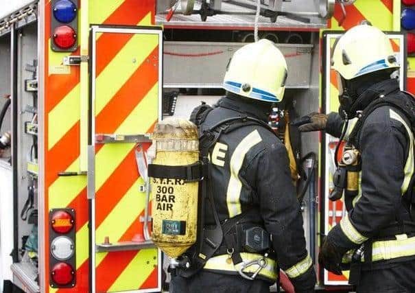Emergency services rushed to a home in Station Road after a roof caught fire.