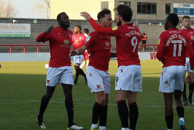 Cole Stockton found the target again for Morecambe