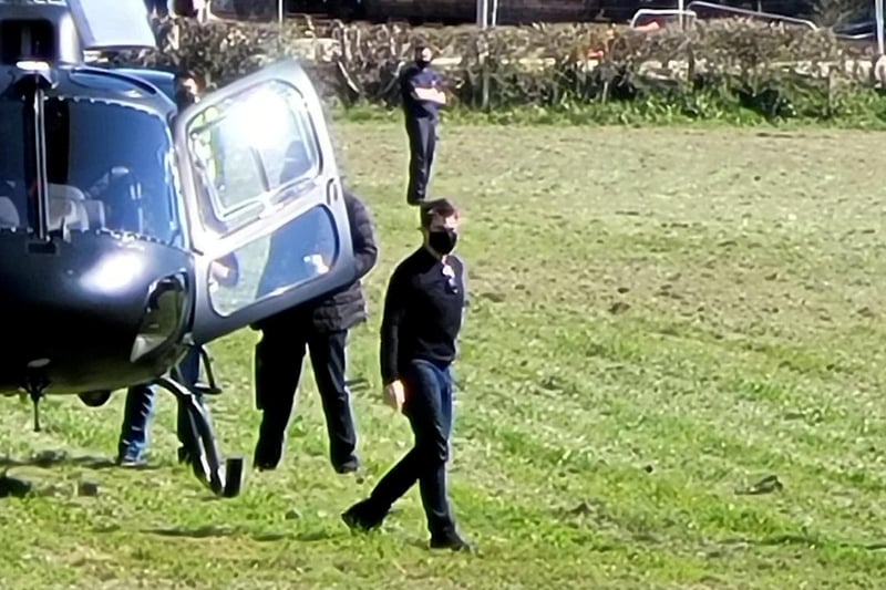 Hollywood superstar Tom Cruise has been spotted filming the new Mission Impossible film in a tiny Yorkshire village.