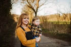 Hollie Dring found a lump when playing in bed with her 18-month-old son Theo