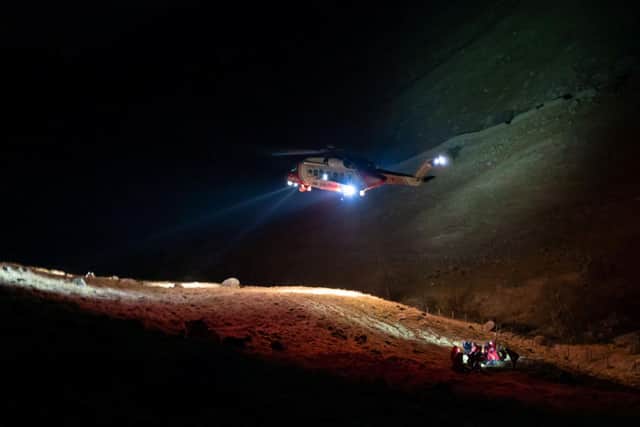 He was airlifted to hospital after being rescued by volunteers from the Keswick Mountain Rescue Team.