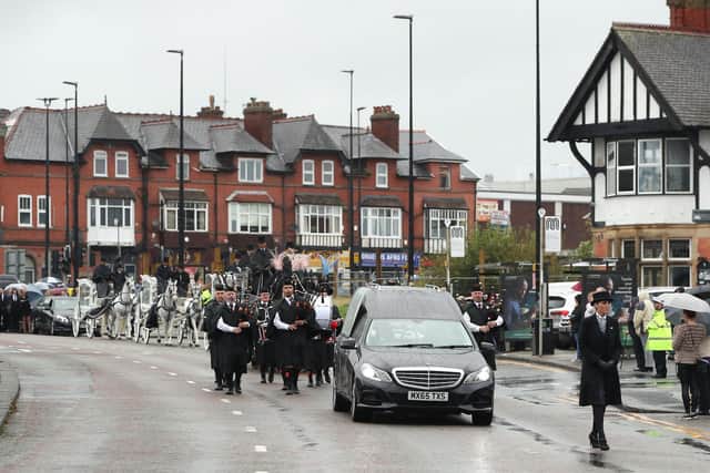 The funeral procession of Michelle Pearson on it's way to St Paul's Church, Walkden in 2019. Ms Pearson, 37, died on August 25
