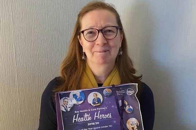Georgina Livingstone, joint winner of Team of the Year (under 10 people), at the Bay Health and Care Partners 2019/20 Health Heroes awards.