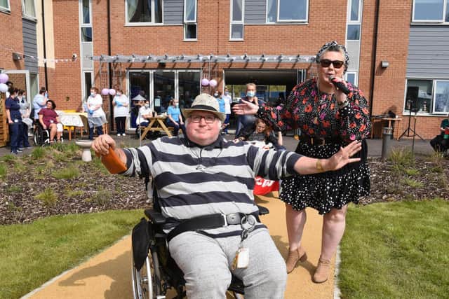 Birthday serenade as Centre resident and former Preston councillor Danny Gallagher is reunited with his daughter singer Dani Wallace Photo: Neil Cross