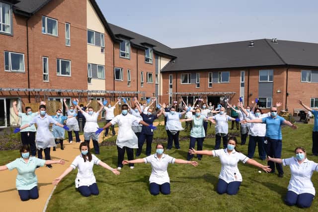 First birthday celebration photocall for the staff at the state of the art Sue Ryder Neurological Care Centre photo: Neil Cross