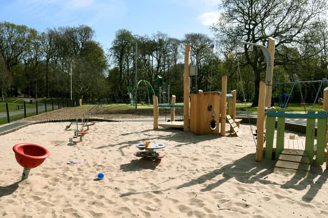 The new sand pit in Hurst Grange Park