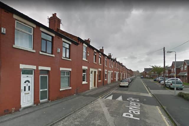 Three men have been arrested and charged after police discovered 8kg of drugs worth up to £65,000 at a home in Parker Street, Ashton. Pic: Google