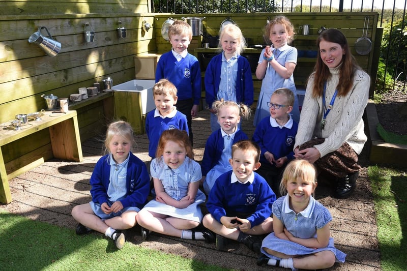 Treales infant class enjoys the improved outdoor area, photo: Neil Cross