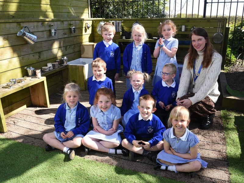 Treales infant class enjoys the improved outdoor area, photo: Neil Cross