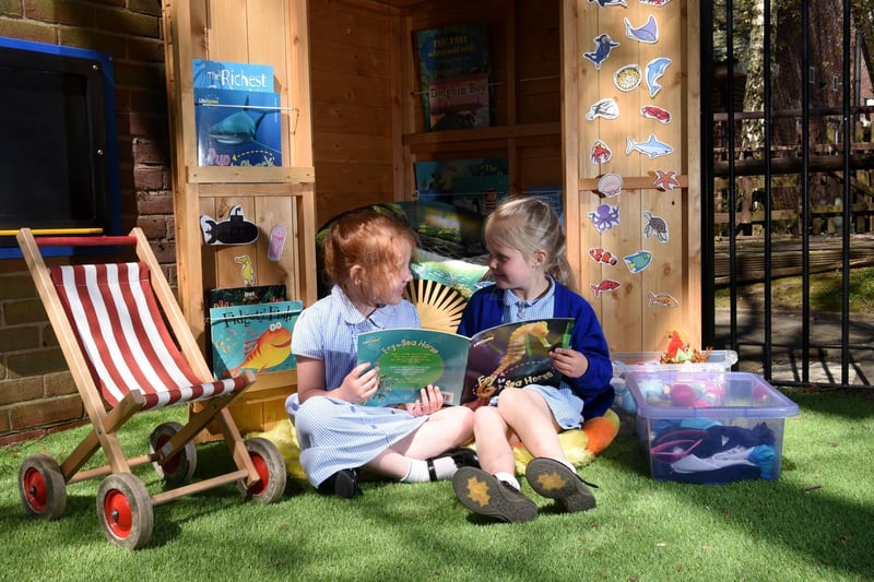 Treales infant class enjoys the improved outdoor area, photo: Neil Cross