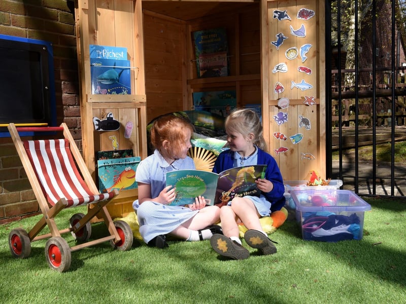 Treales infant class enjoys the improved outdoor area, photo: Neil Cross