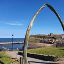 The Whalebone Arch and Whitby Abbey in the background.