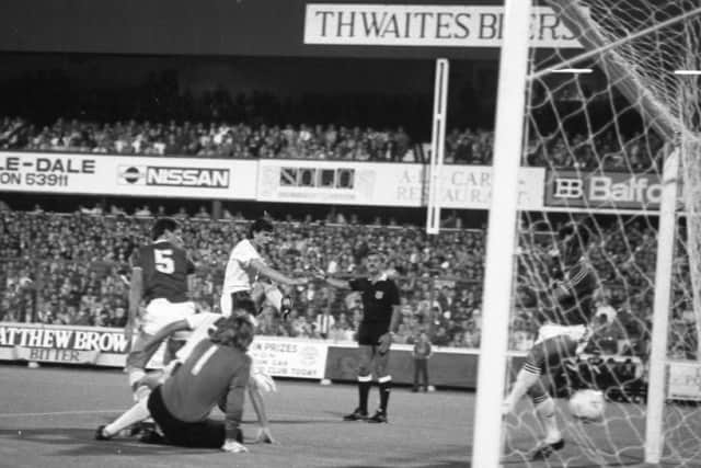 Gary Brazil finds the net for PNE against West Ham but the effort is disallowed for a foul on Hammers keeper Phil Parkes