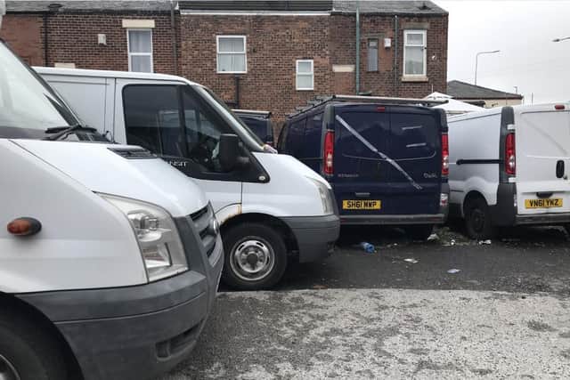 There are now eight vans parked up and seemingly abandoned behind Kubu Delicatessen in New Hall Lane, with rough sleepers using the vehicles for shelter
