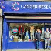 Pam Hough and Gordon Fisher, volunteers at Chorley's Cancer Research UK shops