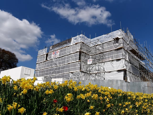 Under wraps - Astley Hall undergoing the restoration. Picture by Neil Cross