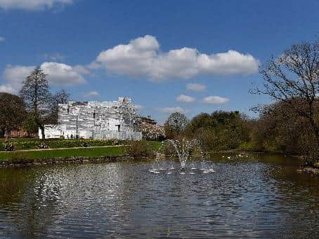 The grounds of Astley Hall are always inviting as the work continues. Picture: Neil Cross