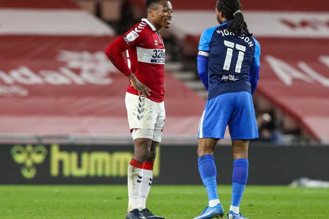 Daniel Johnson with his former PNE team-mate Darnell Fisher