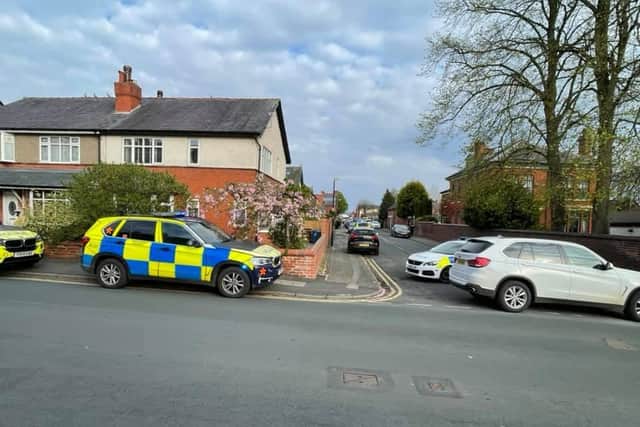 A number of roads were cordoned off whilst negotiations with the man continued for around three hours, before he finally agreed to hand himself in. Pic: Rachel Waddington
