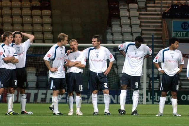 The PNE players line-up for the penalty shot-out against Barnsley