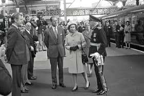 HM The Queen and HRH The Duke of Edinburgh arrive at Preston Railway Station