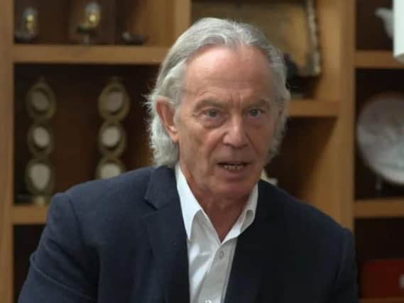 Tony Blair’s long hair surprised viewers during an interview on ITV on Tuesday (April 27). Credit: ITV