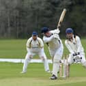 Vernon Carus' Ben Duerden hits out during their victory over South Shore at Factory Lane in the Moore and Smalley Palace Shield