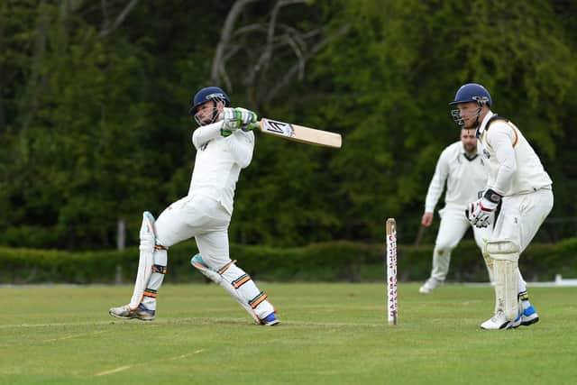 Jamie Rigby on his way to a knock of 73 for Vernon Carus against South Shore