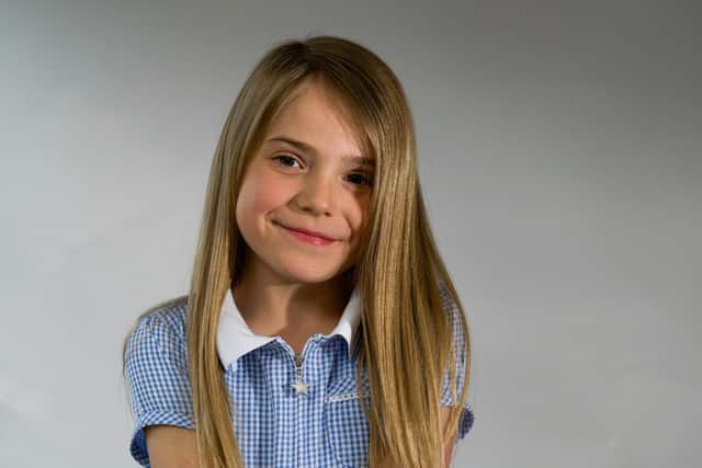 Eden Heslop, 7, will chop off her 'princess hair' for the Little Princess Trust and Cancer Research UK, photo: Ian Heslop.