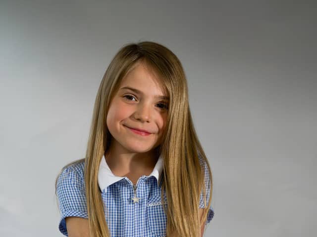 Eden Heslop, 7, will chop off her 'princess hair' for the Little Princess Trust and Cancer Research UK, photo: Ian Heslop.