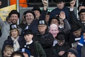 Preston North End fans on Gentry Day at Fulham's Craven Cottage in March 2017