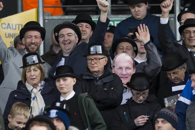 Preston North End fans on Gentry Day at Fulham's Craven Cottage in March 2017
