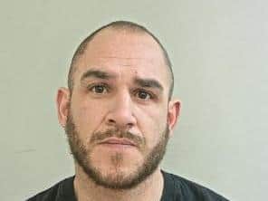 Leon Halsall, 37, is being sought by officers investigating an assault at the junction of Larches Lane and Thistleton Road in Ashton on Friday, April 23. Pic: Lancashire Police