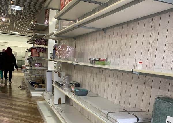 Empty shelves in homewear