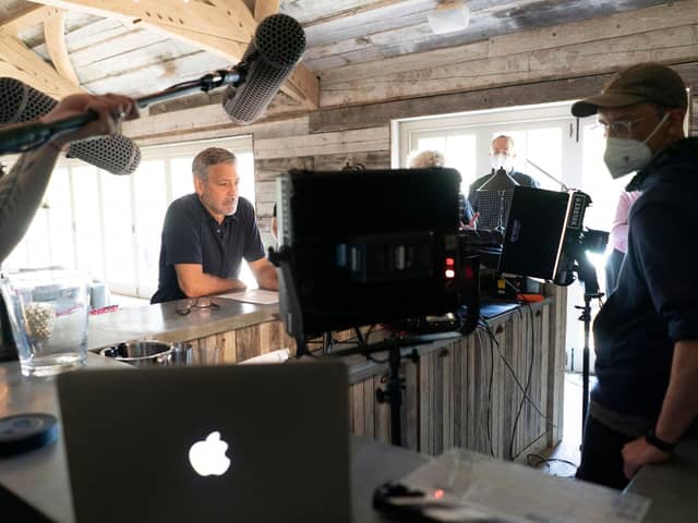 In the new advert, George Clooney stars alongside bakery bossJonathan Warburton and the actor is seen trying to get hold of him on a video call. Credit: Warburtons