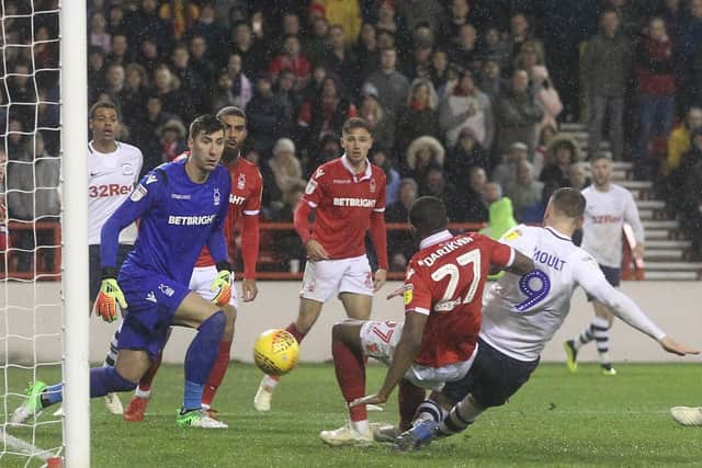 Louis Moult scores for PNE at the City Ground
