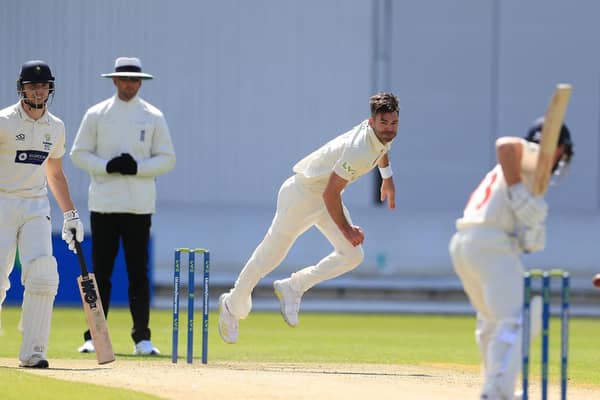 James Anderson made his first Lancashire appearance since July 2019 on day one against Glamorgan at Emirates Old Trafford