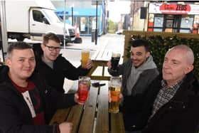 Friday afternoon revellers in Preston - Baluga. Picture by Neil Cross