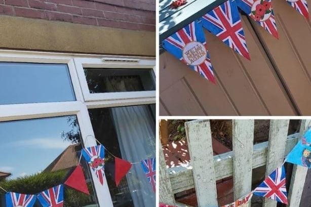 Karina Dee said: "11 yr old son made our bunting for today's BBQ in the front garden."