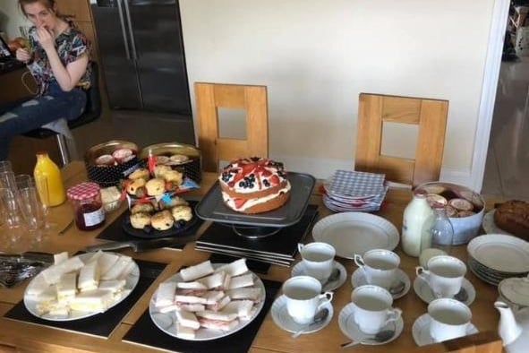 Sinead Eley said; "We had a VE Day themed afternoon tea- all homemade."