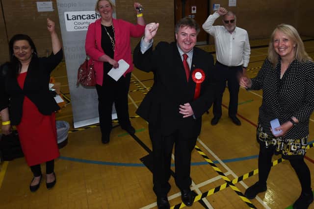 Chorley proved a happy hunting ground for Labour at the Lancashire County Council elections - (left to right) Hasina Khan, Kim Snape, Mark Clifford, Steve Holgate and Julia Berry (image: Michelle Adamson)