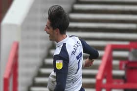 Tom Bayliss after scoring Preston's equaliser