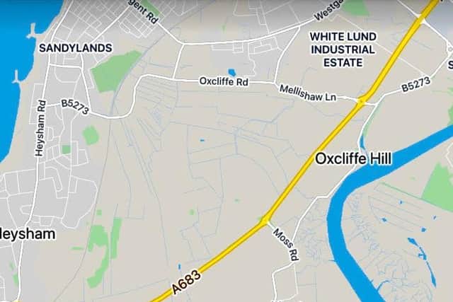 The stretch of the Bay Gateway (in yellow) which Joshua Brandwood would like to see cycle safety measures on.