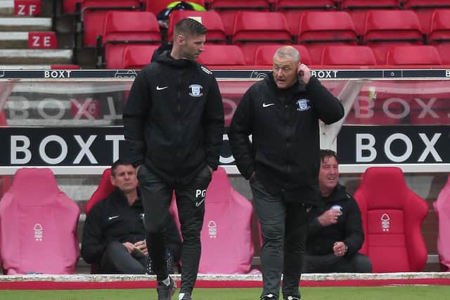 Frankie McAvoy (right) has been appointed Preston North End's head coach with Paul Gallagher joining his staff