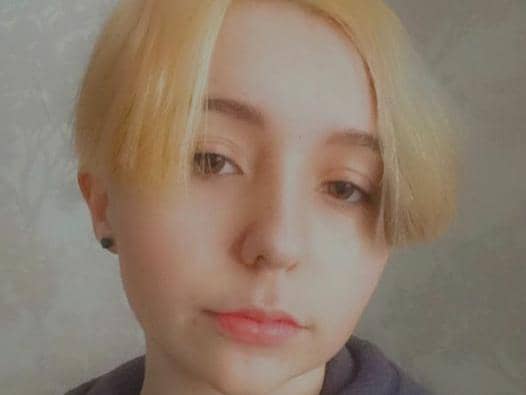 Krista Gregory, 18, is described as 5ft 9ins, very slim and now has a shaven head. She was last seen wearing skinny jeans and clumpy boots. Pic: Lancashire Police