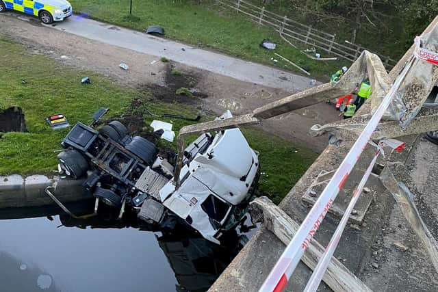 The collision happened on the M62 in Leeds, West Yorks