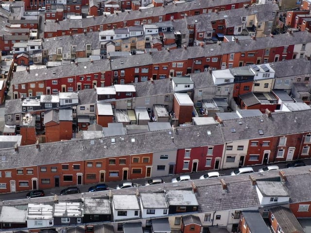 A general view of homes on July 24, 2020 in Blackburn